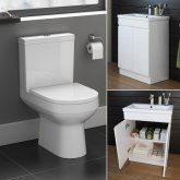 Cesar  Toilet & 600mm Trent Basin Cabinet Set  - Gloss White