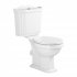 Victoria Twin Tap Basin and Close Coupled Toilet Set - White Seat