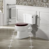 Georgia Traditional Close Coupled Toilet and Cistern - Mahogany Finish Seat