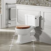 Georgia Traditional Close Coupled Toilet and Cistern - Oak Finish Seat