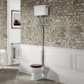 Georgia Traditional Toilet with High-Level Cistern - Mahogany Finish Seat