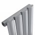 1600x360mm Silver Single Oval Tube Vertical Radiator - Snowdon Premium