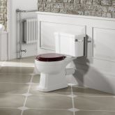 Georgia Traditional Close Coupled Toilet and Cistern - Mahogany Finish Seat