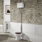 Georgia Traditional Toilet with High-Level Cistern - Mahogany Finish Seat
