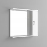 850mm Quartz Gloss White Mirror & Light