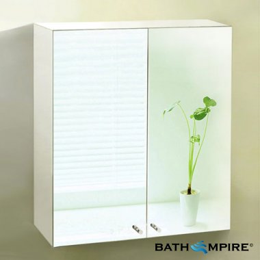 Sterling Stainless Steel Bathroom Cabinet with Twin Mirrors - 600mm