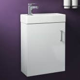 Portland Gloss White Slimline Basin Unit - Wall Hung