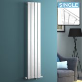 1600x300mm White Single Flat Panel Vertical Radiator - Thera Premium