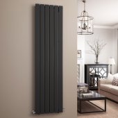 1800x452mm Anthracite Single Flat Panel Vertical Radiator - Minoa Range