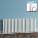 600x1440mm White Single Panel Oval Tube Horizontal Radiator - Segula Premium
