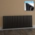 600x1440mm Gloss Black Single Panel Oval Tube Horizontal Radiator - Alverston Premium