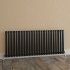 600x1440mm Gloss Black Single Panel Oval Tube Horizontal Radiator - Alverston Premium