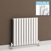 600x600mm White Double Panel Oval Tube Horizontal Radiator - Segula Premium