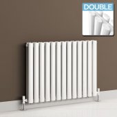 600x780mm White Double Panel Oval Tube Horizontal Radiator - Segula Premium