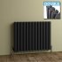 600x780mm Anthracite Double Panel Oval Tube Horizontal Radiator - Colvin Premium