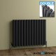 600x780mm Anthracite Double Panel Oval Tube Horizontal Radiator - Colvin Premium