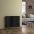 600x780mm Anthracite Double Panel Oval Tube Horizontal Radiator - Colvin Premium