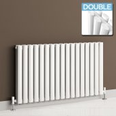 600x1020mm White Double Panel Oval Tube Horizontal Radiator - Segula Premium