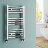 800x450mm Chrome Square Rail Ladder Towel Radiator - Virginia Premium
