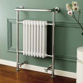 952x659mm Large Traditional White Towel Rail Radiator - Victoria Premium