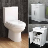 Sabrosa Toilet & 600mm Severn Basin Cabinet Set  - Gloss White