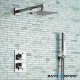 Thermostatic Mixer Shower Kit - 200mm Square Head & Hand Held - Korbu Premium