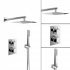 Thermostatic Mixer Shower Kit - 200mm Square Head & Hand Held - Korbu Premium