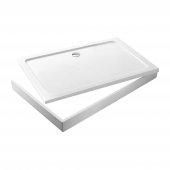 Rectangular Stone Easy Plumb Shower Enclosure Tray with Legs & Panel - 900x760mm