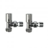 Angled Chrome Radiator Valves - Standard 15mm Connection
